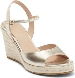 Stuart Weitzman Tia Espadrille Wedge Sandal in Light Gold at Nordstrom Rack, Size 6.5