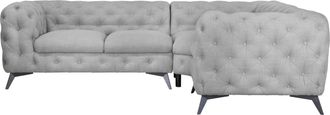 HOME AFFAIRE Chesterfield-Sofa »Ecksofa GLYNIS L-Form mit Wellenunterfederung, Masse B/T/H 264/204/75cm« aufwändige Knopfheftung, moderne Chesterfield Optik, Fussf