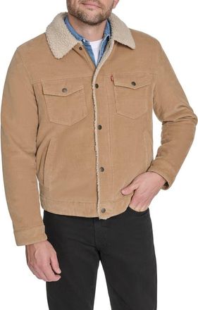 Levi's Corduroy & Faux Shearling Depot Jacket in Tan at Nordstrom, Size Xx-Large