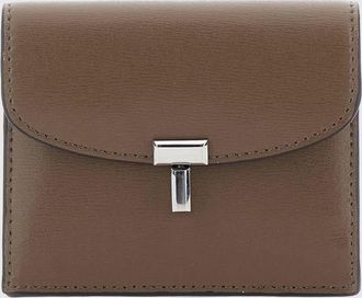 Toteme Portacarte T-Lock in pelle con chiusura a patta