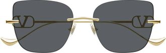 Valentino Sunglasses Vg0033 S 001 Gold/Dark Gray Women