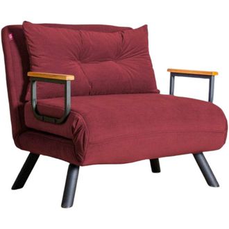 Dmora Poltrona Quaoar, Seduta imbottita, Divano singolo da salotto, Sedia con braccioli, 60x78 h78 cm, Rosso - Dmora