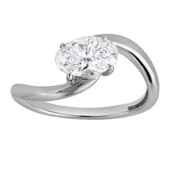LuvMyJewelry Lilian 1.5 Ct Oval Lab Grown Diamond Engagement Ring in 14K White Gold at Nordstrom, Size 7