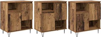 vidaXL Vidaxl - Sideboards 3 pcs Old wood 180 x 35 x 70 cm Engineered wood