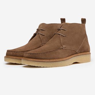 Oliver Sweeney Mens Calf Suede Moccasin Boots - Beige - Size UK 10