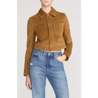 Frame Denim The Small Suede Jacket in Saddle at Nordstrom, Size X-Large