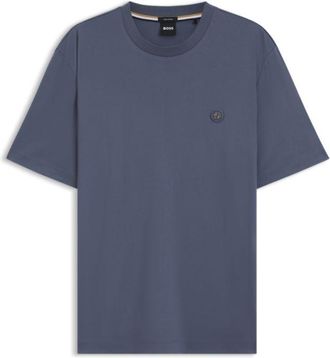 BOSS Cotton T-shirt with Double-B monogram badge