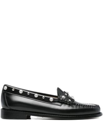 G.H. Bass & Co. embellished leather loafers - women - Rubber/Calf Leather/Calf Leather/Calf Leather - 37.5 - Black