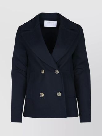 Harris Wharf London women peacoat crafted loro piana fabric
