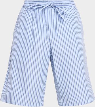 Dolce & Gabbana Men & apos;s Cotton and Silk Pinstripe Poplin Drawstring Shorts