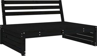 vidaXL Sofá central de jardín madera maciza de pino negro 120x80 cm Vidaxl