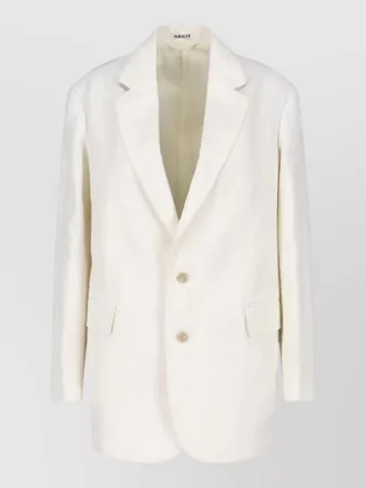 Auralee tailored blazer jacket notched lapel flap pockets