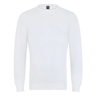 Fedeli Round-neck Knitwear, male, White, Size: L Round-neck Sweater