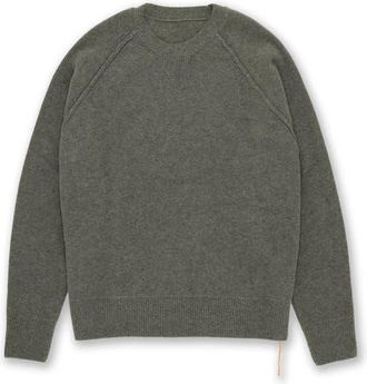Fortela Harvard Wool Crewneck Sweater with Raglan Sleeve in Army Green at Nordstrom, Size Xx-Large Eu
