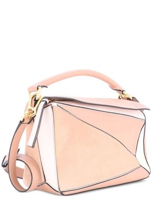Loewe Puzzle Bag Leather and Suede Small satchel - Roze