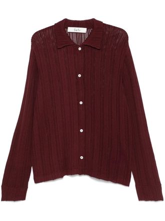 Séfr Jacques shirt - men - Nylon/Viscose - M - Brown