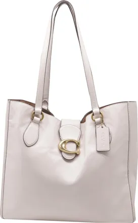 Coach Theo Tote Bag in White Leather