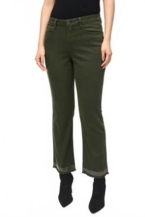 Joseph Ribkoff Straight Pants With Frayed Hem In Iguana