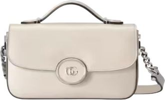 Gucci Ivory Leather Petit GG Leather 2 Way Shoulder Bag