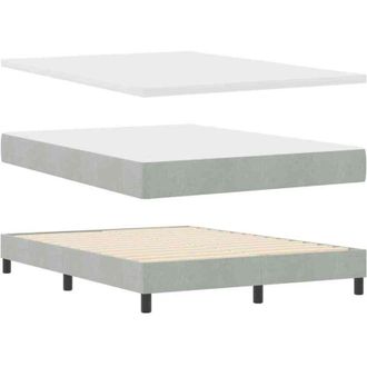 vidaXL Cama Tipo Box Spring Gris Claro 140 X 200 Cm Terciopelo Vidaxl