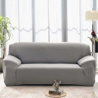 OEM Funda El&aacute;stica Para Sof&aacute; De 3 Plazas, Funda Decorativa El&aacute;stica, Funda Para Sof&aacute; (gris Claro, 3 Plazas: 185-230 Cm)