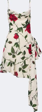 Blumarine Vestido corto floral drapeado