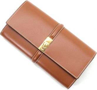 Celine Brown Leather Long Wallet (Bi-Fold) (Pre-Owned)