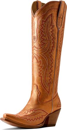 Ariat Womens Casanova X Toe Western Boots in Metallic Orange Leather, B Medium Width, Size 6.5, by Ariat