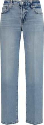 7 For All Mankind Womens Straight Jeans Calie Blue Cotton