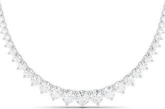 HauteCarat Graduated Lab Created Diamond Necklace in White Gold at Nordstrom