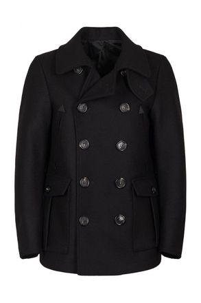 Dsquared2 FELTED WOOL PEACOAT Size: 52, colour: BLACK