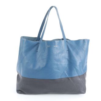 Celine Black Blue Leather Handbag Shoulder Bag Tote Bag (Pre-Owned)