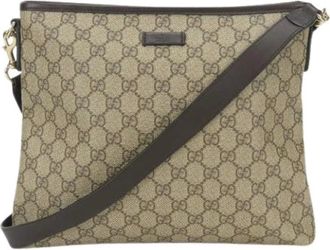 Gucci Pre-owned Cross Body Bags, female, Beige, Size: ONE SIZE Pre-owned GG Supreme Canvas Shoulder Bag