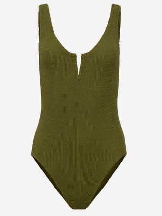 Sorbet Island Womens One-Piece Swimsuit Ava Khaki Polyester Swimwear Sea Clothing