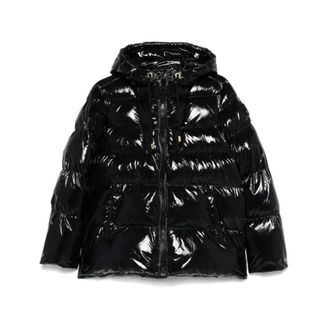 Pinko Hooded Crystal Nylon Down Jacket - female - PINKO - Winter Jackets - Black - XL - Jackets