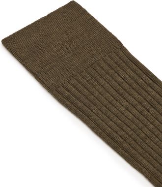 Oliver Brown Long Merino Wool Socks - Dark Olive