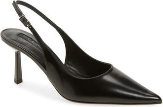 Tony Bianco Baz Pointed Toe Slingback Pump in Black High Shine at Nordstrom, Size 8.5