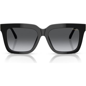 Versace Medusa 55mm Polarized Square Sunglasses in Black /Grey Gradient Polar at Nordstrom