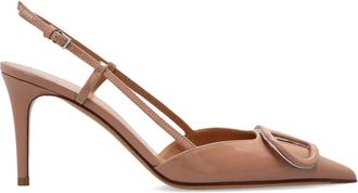 Valentino Garavani Vlogo Slingback Pomp - Dames - Pumps - Beige - 38 EU - Leer - Schoenen