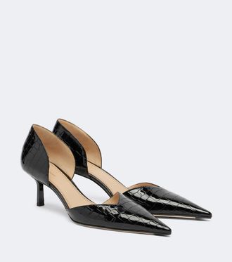 Victoria Beckham Victoria Angle DOrsay croc-effect leather pumps