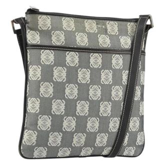 Loewe Pre-owned Canvas Shoulder Bag - Dames - Pre-owned - Grijs - Maat: ONE Size Leer