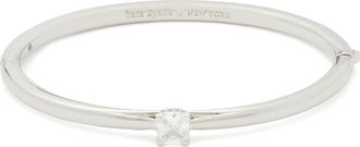 Kate Spade New York little luxuries hinge bangle bracelet in Clear/silver at Nordstrom