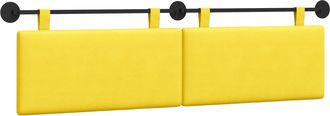 vidaXL Cabecero Colgante Amarillo Claro Tela De Pana Vidaxl