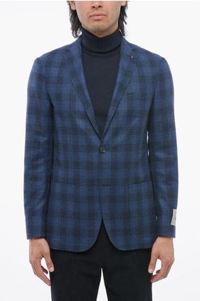 Corneliani CC COLLECTION District Check RIGHT Wool Blend Blazer size 48