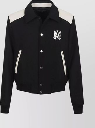 Amiri ribbed varsity jacket contrast inserts