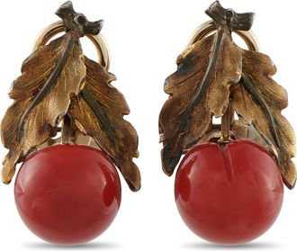 Buccellati 18K Yellow Gold Coral Clip-On Earrings BU35-122225