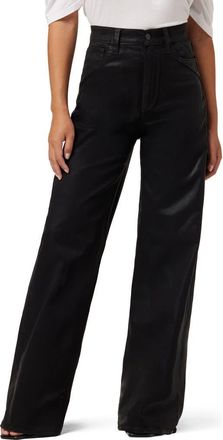 Joe's The Mia Coated High Waist Wide Leg Jeans in Black at Nordstrom, Size 34