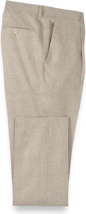 Paul Fredrick Linen Blend Plaid Single Pleat Suit Pants