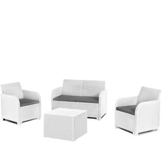 Keter Salotto Rosalie in Resina Effetto Rattan Bianco