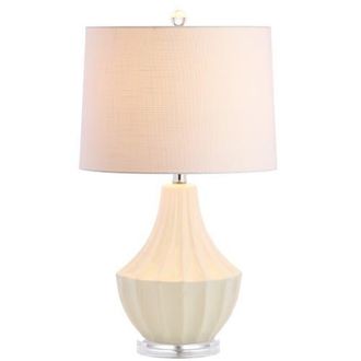 Jonathan Y Designs Tate Ceramic LED Table Lamp in Cream at Nordstrom